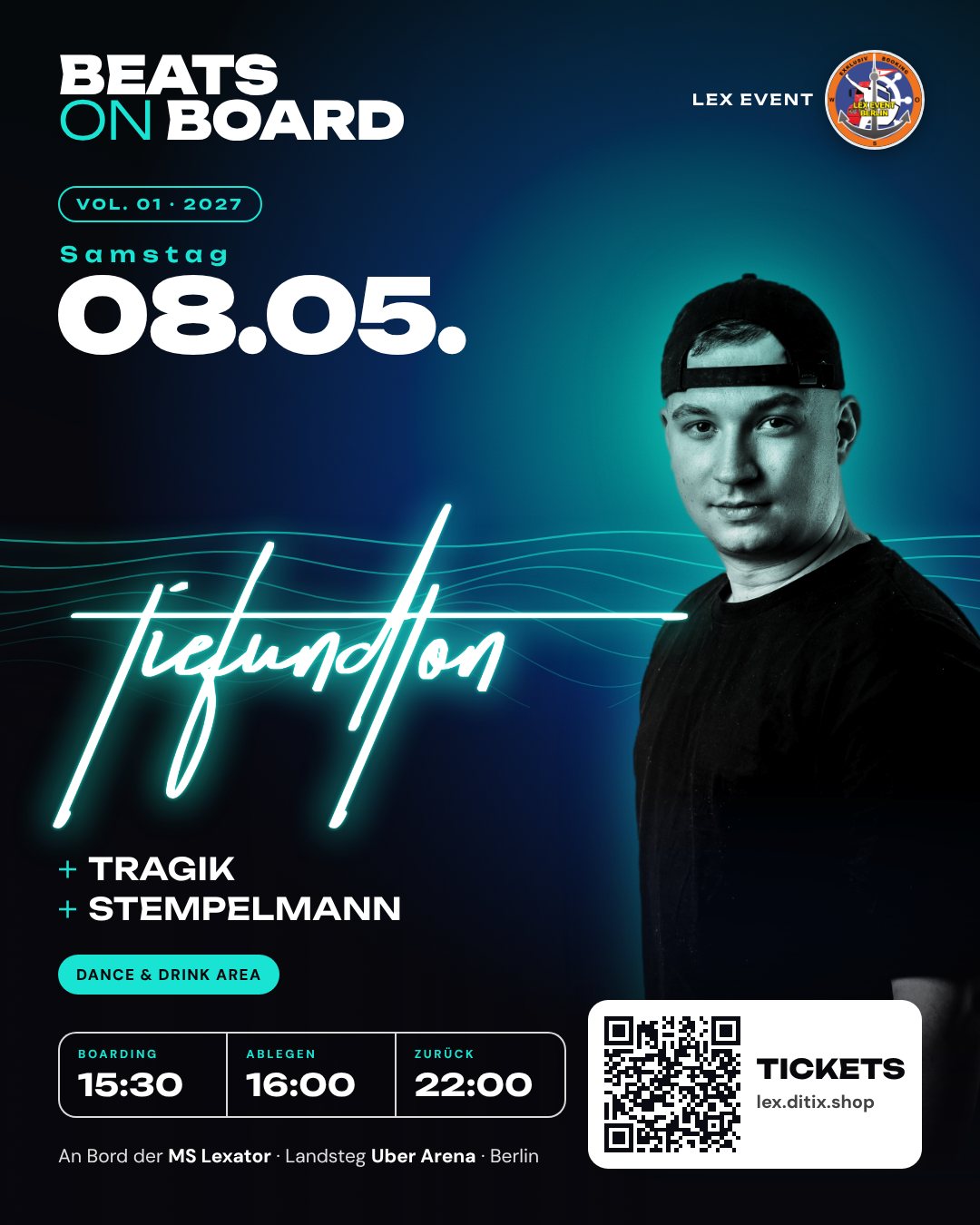 Flyer Beats on Board Vol. 01 · Tief & Ton am 08.05.2027