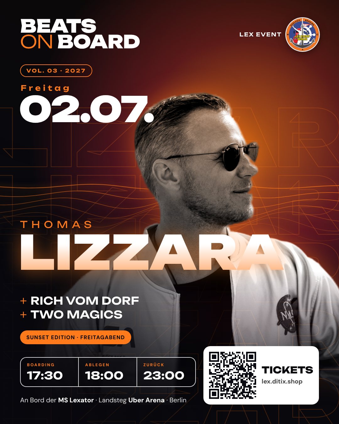 Flyer Beats on Board Vol. 03 · Thomas Lizzara am 02.07.2027