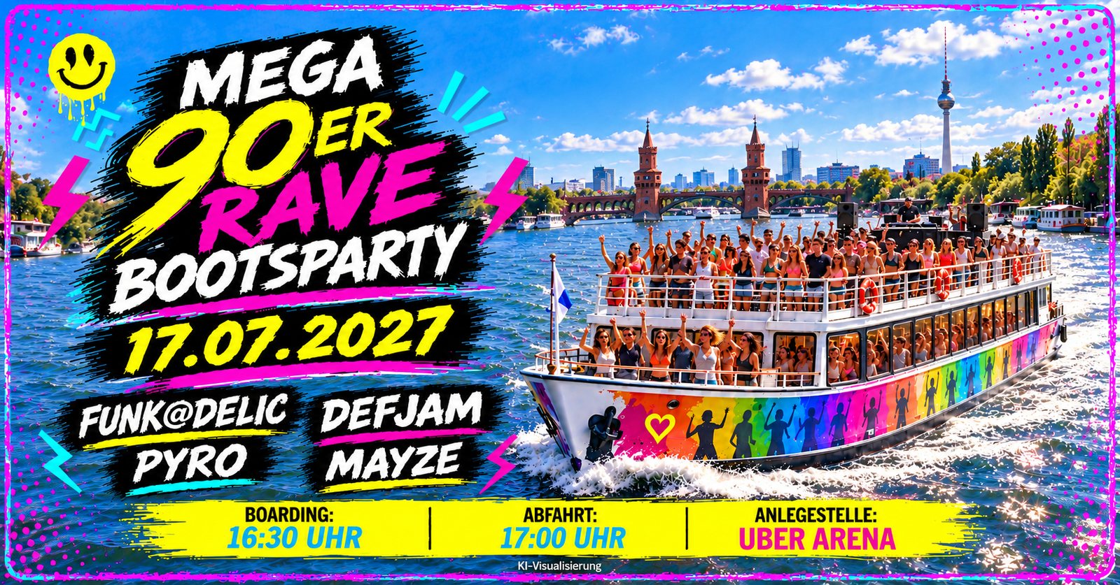 Mega 90er Rave Bootsparty am 17.07.2027