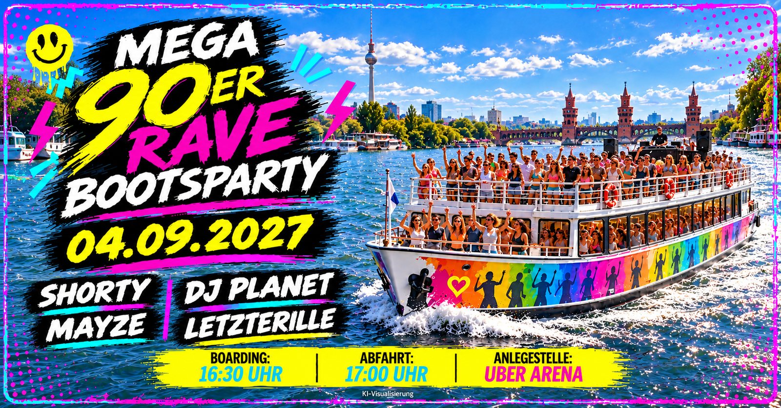 Mega 90er Rave Bootsparty – die Zugabe am 04.09.2027